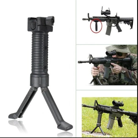 Polymer Handguard Grip with Built-In Bipod for Picatiny Rail