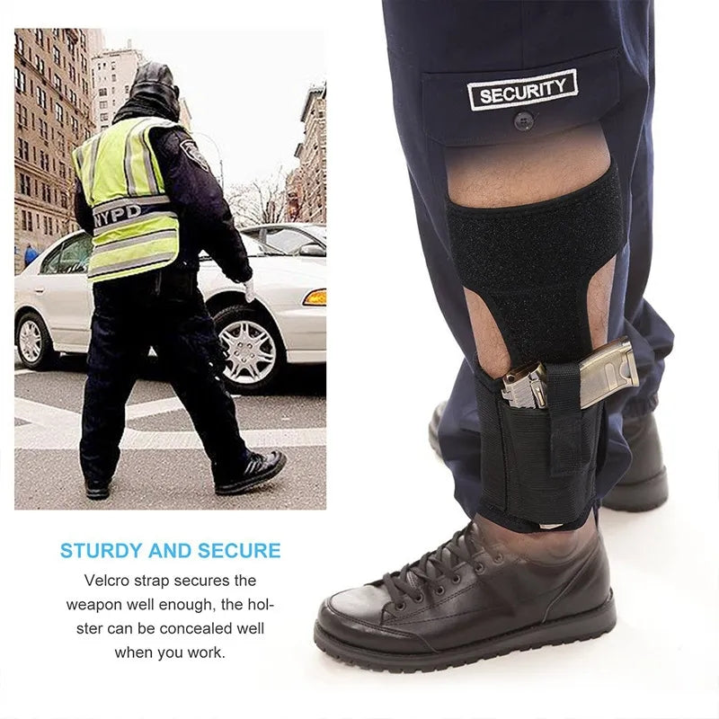 SecureDraw Ankle Holstr with Magz Pouch - Concealed Carry Comfort and Versatility
