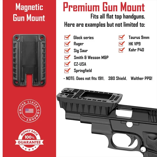 Magnetic Mount with Auto Loadr For All 9MM Pstls | Car Holster