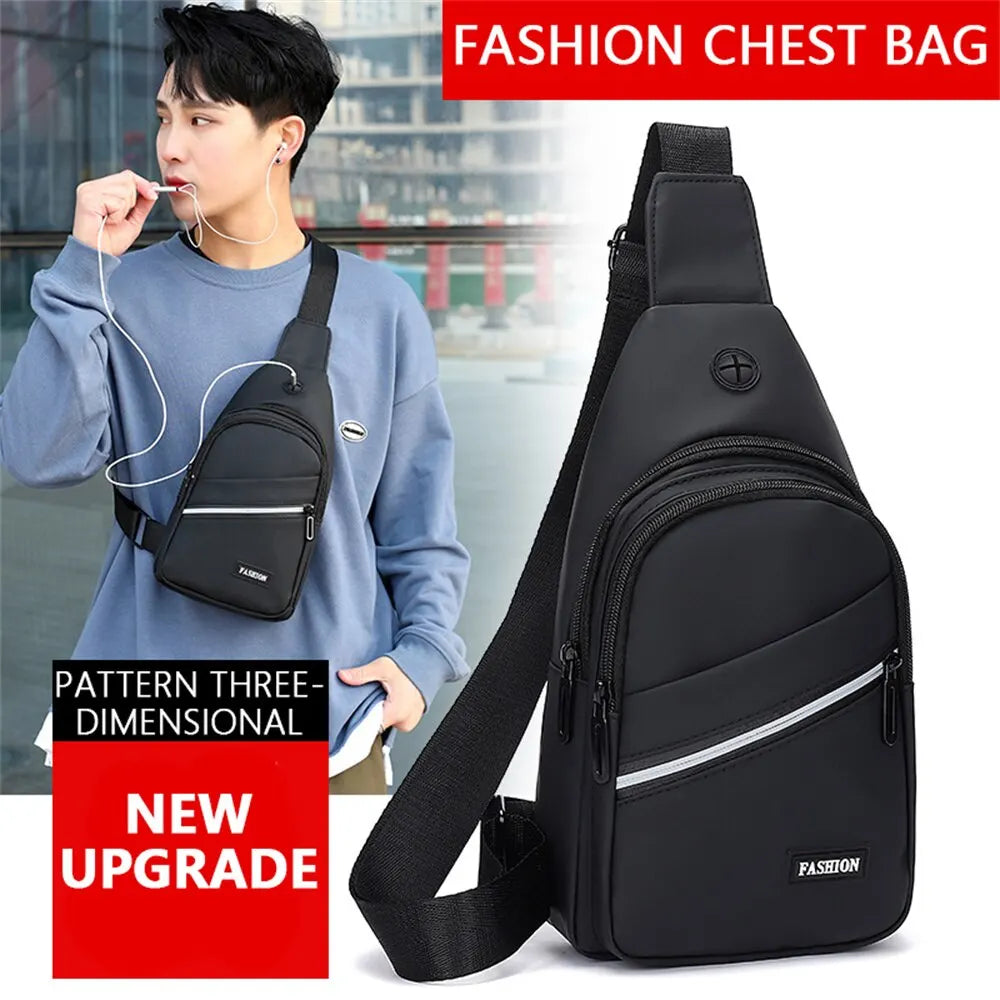 Men's Waterproof USB Crosbody Bag