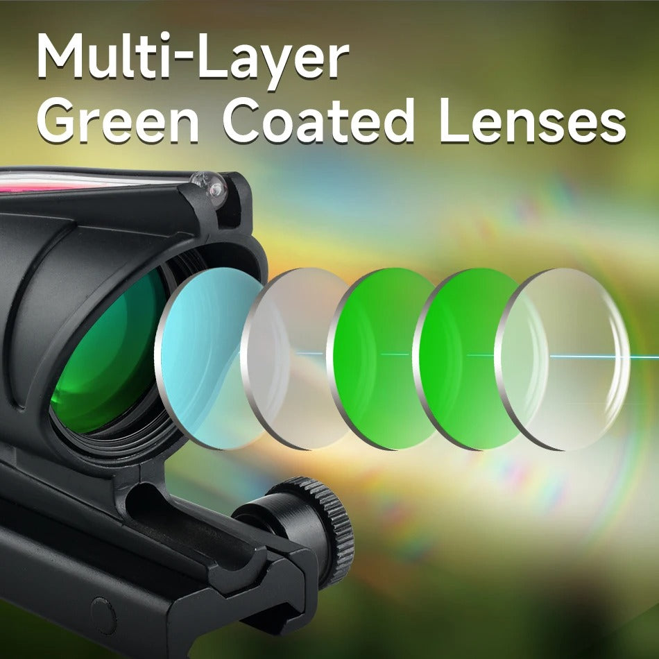 Precision View ACOG 4X32 Scope - Red Fibr Optics Edition