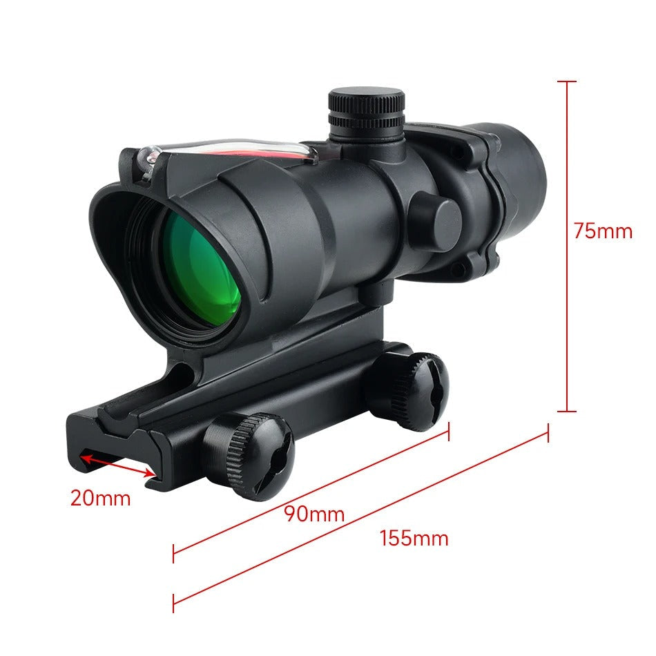 Precision View ACOG 4X32 Scope - Red Fibr Optics Edition