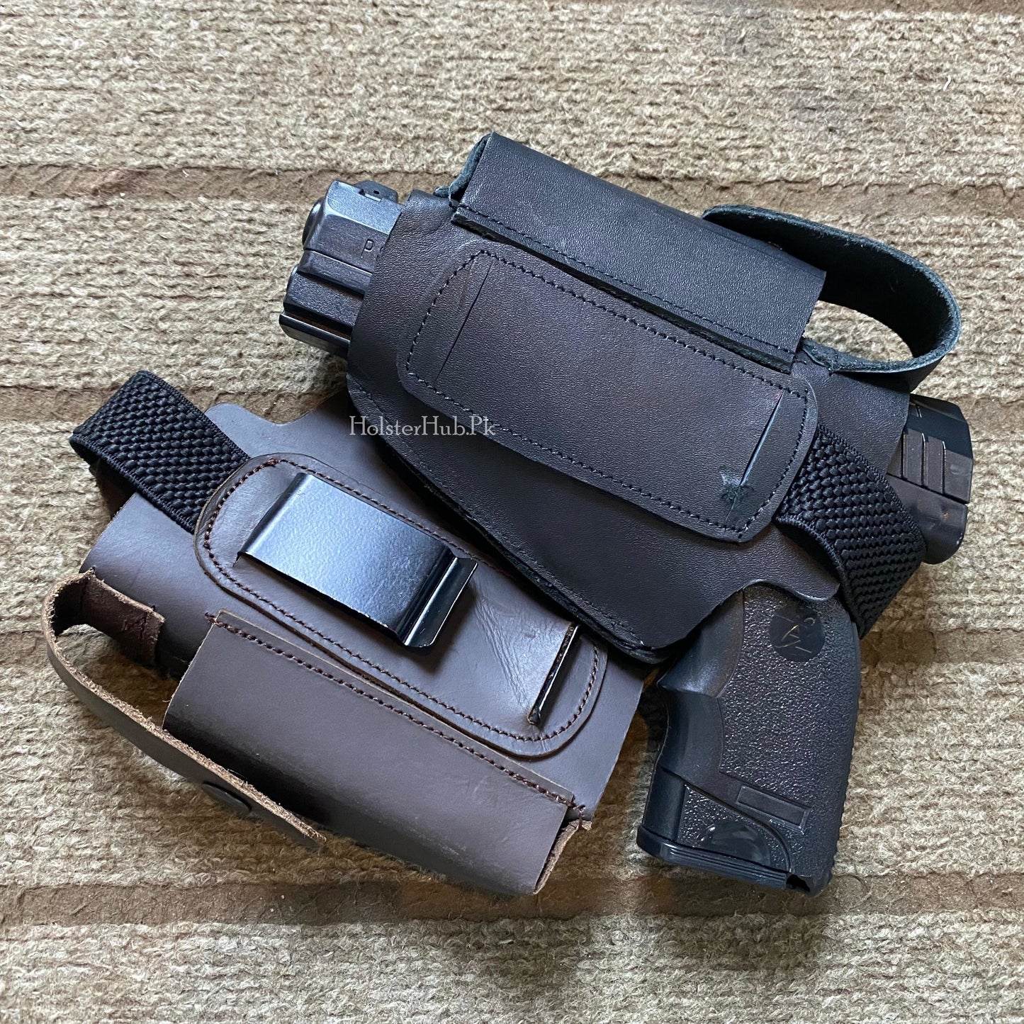 Dual Side Leather Made (Inner & Outer Waist) Pstl Cary Pouch for 9mm only |  PC-08 D.S Leather